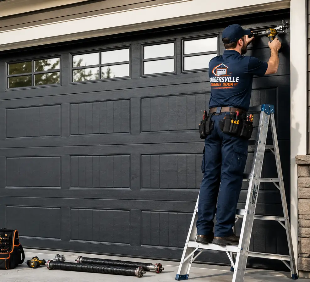 Bargersville Garage Door technician servicing a garage door