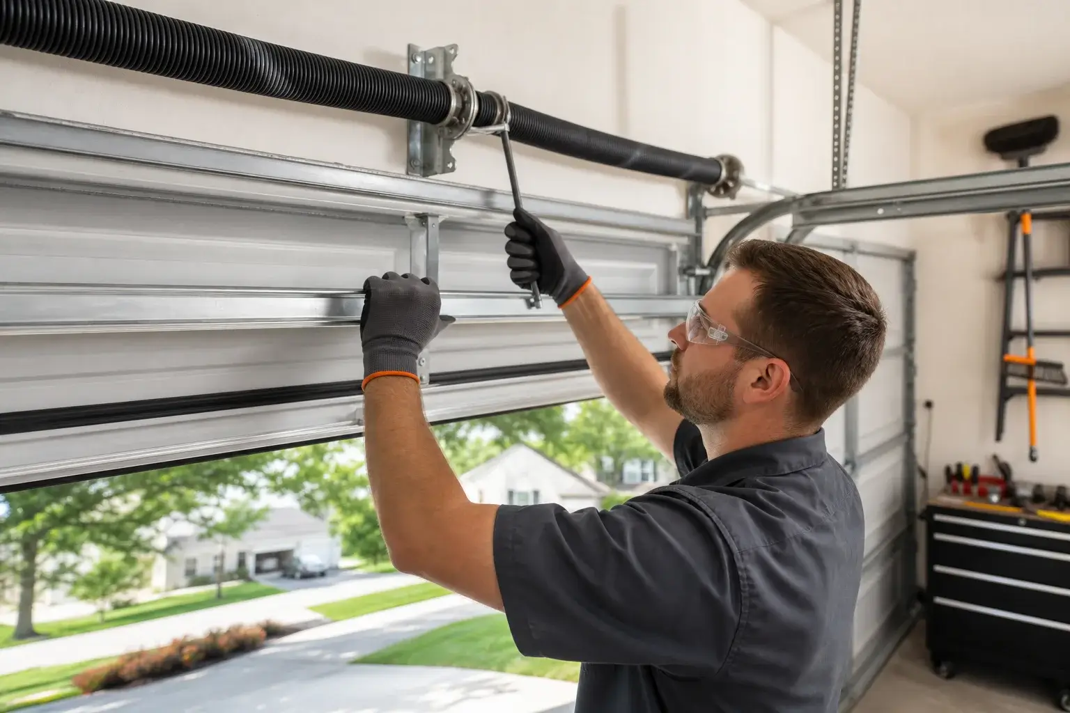 Garage door spring service in Bargersville