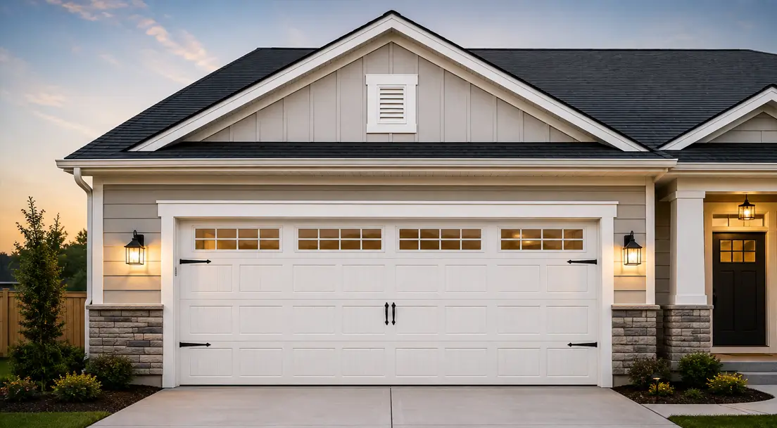 Modern residential garage door in Bargersville Indiana